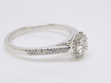 9ct White Gold Round Brilliant Diamond, Diamond Halo and Shoulders Engagement Ring 0.50ct SKU 6107062