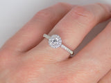 9ct White Gold Round Brilliant Diamond, Diamond Halo and Shoulders Engagement Ring 0.50ct SKU 6107062