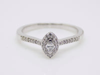 9ct White Gold Marquise Diamond, Diamond Halo/Shoulders Engagement Ring 0.10ct SKU 6107064