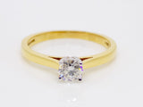 18ct Yellow Gold Round Brilliant Solitaire Diamond Engagement Ring 0.33ct SKU 8803082