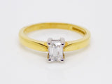 18ct Yellow Gold Emerald Cut Diamond Solitaire Engagement Ring 0.33ct SKU 8803119