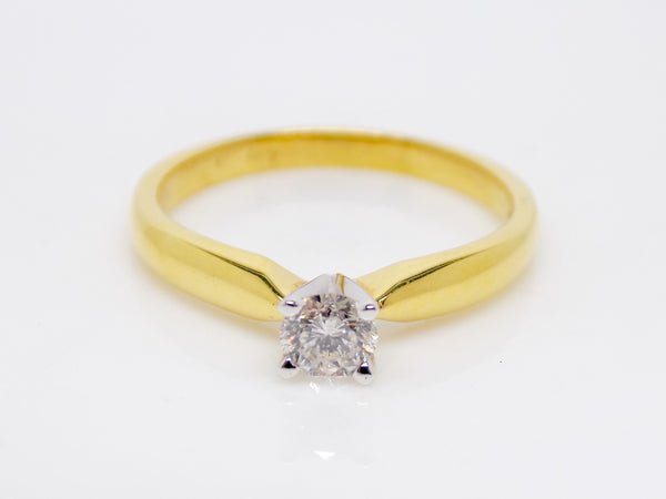 18ct Yellow Gold Round Brilliant Diamond Solitaire Engagement Ring 0.25ct SKU 8803083
