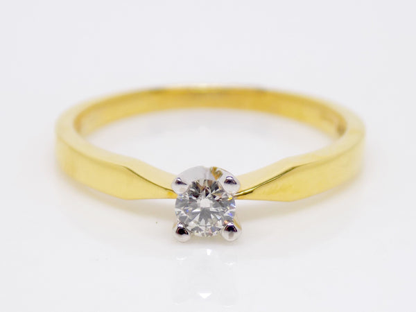 18ct Yellow Gold Round Brilliant Diamond Solitaire Engagement Ring 0.15ct SKU 8803156