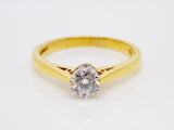 18ct Yellow Gold Round Brilliant Diamond Solitaire Engagement Ring 0.33ct SKU 8803093