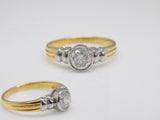 18ct Yellow Gold and White Gold Accentuated Rubover Round Brilliant Diamond Engagement Ring 0.50ct SKU 8802064
