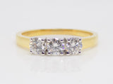 18ct Yellow Gold 3 Round Brilliant Diamond Engagement Ring 0.75ct SKU 8803073
