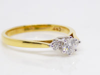 18ct Yellow Gold 3 Round Brilliant Diamonds Engagement Ring 0.33ct SKU 8803052