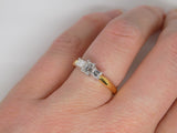 18ct Yellow Gold 3 Emerald Cut Diamonds Engagement Ring 0.46ct SKU 8803060