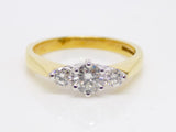 18ct Yellow Gold 3 Round Brilliant Diamonds Engagement Ring 0.50ct SKU 8803122