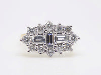 18ct Round Brilliant & Baguette Diamond Cluster Engagement Ring 1.50ct SKU 6209001