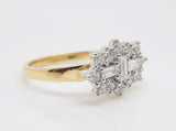 18ct Round Brilliant & Baguette Diamond Cluster Engagement Ring 1.00ct SKU 6209002