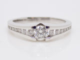 18ct White Gold Round Brilliant Diamond and Channel Set Diamond Shoulders Engagement Ring 0.50ct SKU 8802004