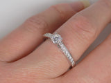 18ct White Gold Diamond Shoulders Round Brilliant Solitaire Engagement Ring 0.50ct SKU 8802079