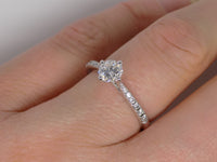 18ct White Gold Diamond Shoulders Diamond Solitaire Engagement Ring 0.64ct SKU 6301014