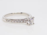 18ct White Gold Round Brilliant Diamond Solitaire Diamond Shoulder Engagement Ring 0.71ct SKU 6301016