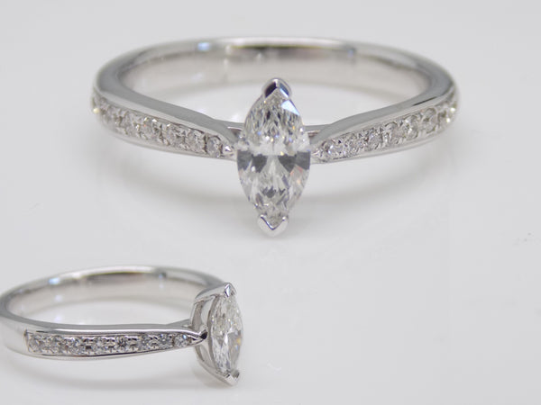 18ct White Gold Marquise Diamond Engagement Ring 0.47ct SKU 8802060