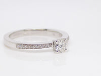 18ct White Gold Diamond Shoulders Round Brilliant Diamond Engagement Ring 0.45ct SKU 8802025