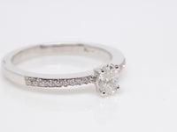 18ct White Gold Diamond Set Shoulder Oval Diamond Engagement Ring 0.42ct SKU 8802044