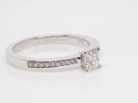 18ct White Gold Princess Cut Diamond Shoulder Set Engagement Ring 0.39ct SKU 8802102