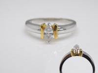18ct White Gold and Yellow Gold Marquise Diamond Engagement Ring 0.25ct SKU 8803043