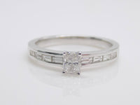 18ct White Gold Emerald Cut Diamond Engagement Ring 0.62ct SKU 8802112