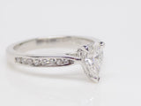 18ct White Gold Diamond Shoulders Pear Diamond Engagement Ring 0.67ct SKU 6301051
