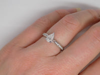18ct White Gold Diamond Shoulders Pear Diamond Engagement Ring 0.67ct SKU 6301051