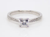 18ct White Gold Princess Cut Diamond and Diamond Shoulders Engagement Ring 0.66ct SKU 6301053