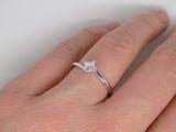 18ct White Gold Princess Cut Diamond Twist Solitaire Engagement Ring 0.30ct SKU 8803020