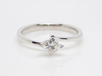 18ct White Gold Princess Cut Diamond Solitaire Twist Engagement Ring 0.38ct SKU 8803036