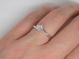 18ct White Gold Princess Cut Diamond Solitaire Twist Engagement Ring 0.38ct SKU 8803036