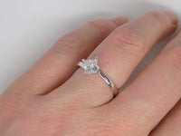 18ct White Gold Princess Cut Diamond Solitaire Twist Engagement Ring 0.75ct SKU 8803037