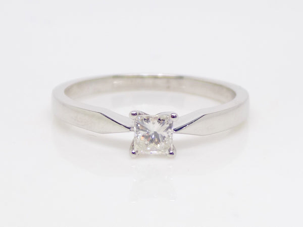 18ct White Gold Princess Cut Solitaire Diamond Engagement Ring 0.25ct SKU 8803027