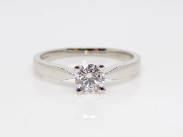 18ct White Gold Round Brilliant Diamond Solitaire Engagement Ring 0.50ct SKU 8803002