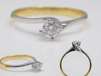 18ct White Gold and Yellow Gold Round Brilliant Diamond Engagement Ring 0.25ct SKU 8803044