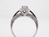 18ct White Gold Round Brilliant Diamond Halo Engagement Ring 0.50ct SKU 8802122