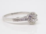 18ct White Gold Round Brilliant Diamond Halo Engagement Ring 0.50ct SKU 8802122