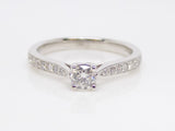 18ct White Gold Diamond Shoulders Round Brilliant Diamond Engagement Ring 0.50ct SKU 8802047