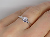 18ct White Gold Rubover Round Brilliant Diamond Engagement Ring 0.25ct SKU 8803049