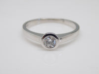 18ct White Gold Rubover Round Brilliant Diamond Engagement Ring 0.25ct SKU 8803049