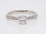 18ct White Gold Oval Cut Diamond Diamond Shoulder Set Engagement Ring 0.50ct SKU 8802057
