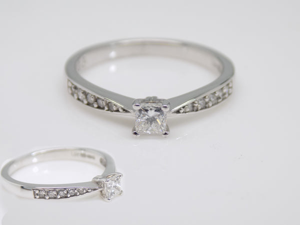 18ct White Gold Princess Cut Diamond Engagement Ring 0.35ct SKU 8802055