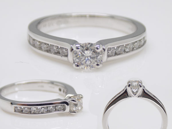 18ct White Gold Round Brilliant Diamond Engagement Ring 0.75ct SKU 8802113