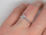 18ct White Gold Emerald Cut Diamond Solitaire Engagement Ring 0.55ct SKU 8803105