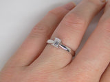 18ct White Gold Emerald Cut Diamond Solitaire Engagement Ring 0.33ct SKU 8803139