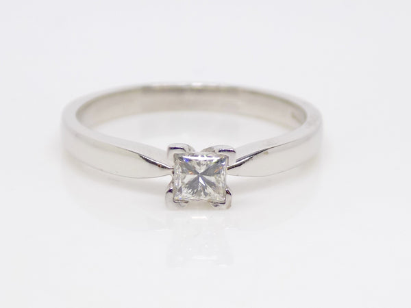 18ct White Gold Princess Cut Diamond Solitaire Engagement Ring 0.33ct SKU 8803029