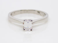 18ct White Gold Emerald Cut Solitaire Diamond Engagement Ring 0.33ct SKU 8803113