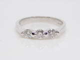 18ct White Gold 3 Round Brilliant Diamonds Bar Set Engagement Ring 0.33ct SKU 8803047