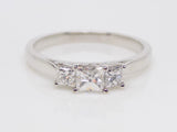 18ct White Gold 3 Princess Cut Diamonds Engagement Ring 0.70ct SKU 8803039