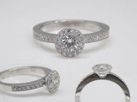 18CT White Gold Halo Diamond Engagement Ring 0.61ct SKU 8802127